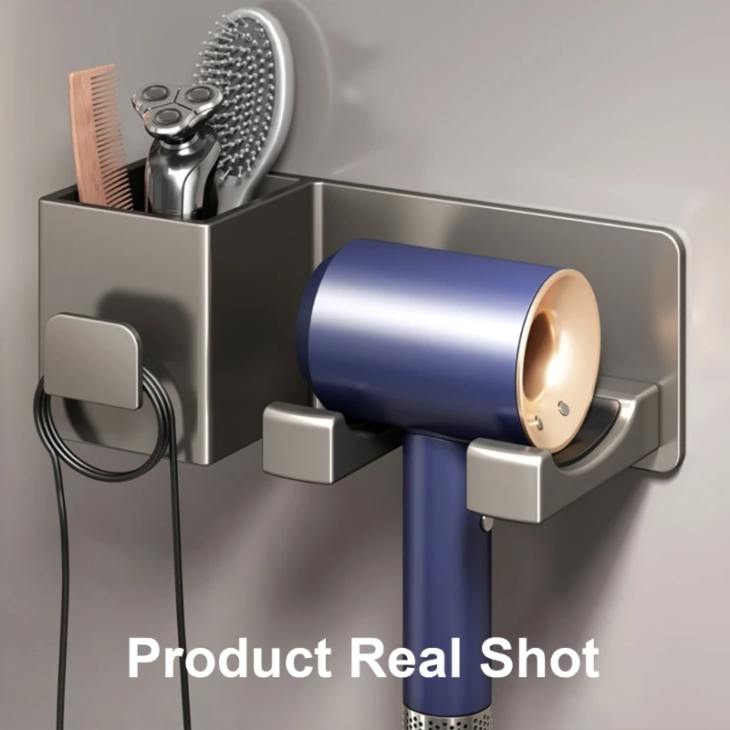 Practical Hair Dryer Hanger Wall Mount Versatile Hair Dryer Hook Aluminum Easy Access to Hair Dryers & Straighteners Dropship