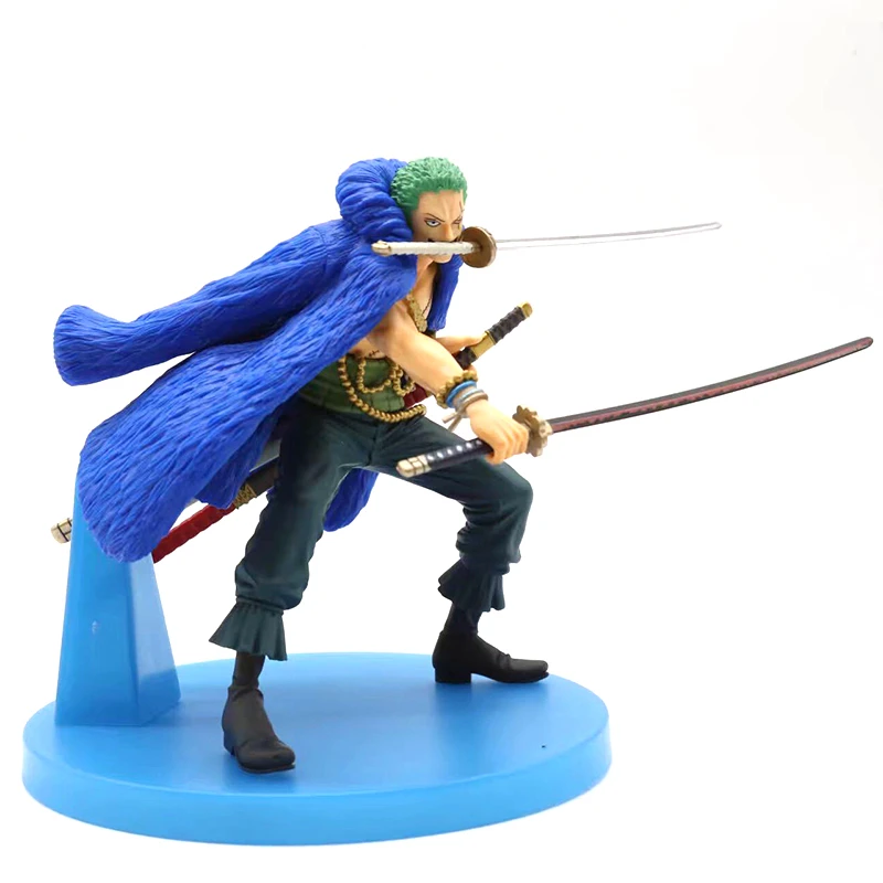 

One Piece Roronoa Zoro With Cloak Anime Action Figure 18cm PVC Model Doll Statue Collection Toy Desktop Decoration Figma