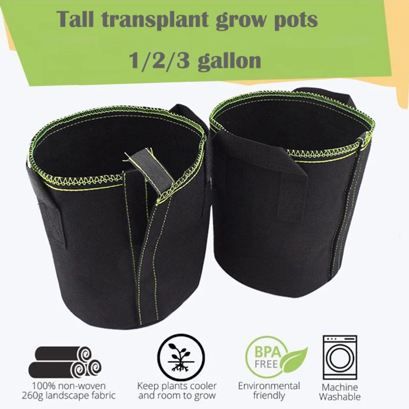 1 2 3 Gal Tall Plant Grow Bags Veg Potato Transplanting Planting