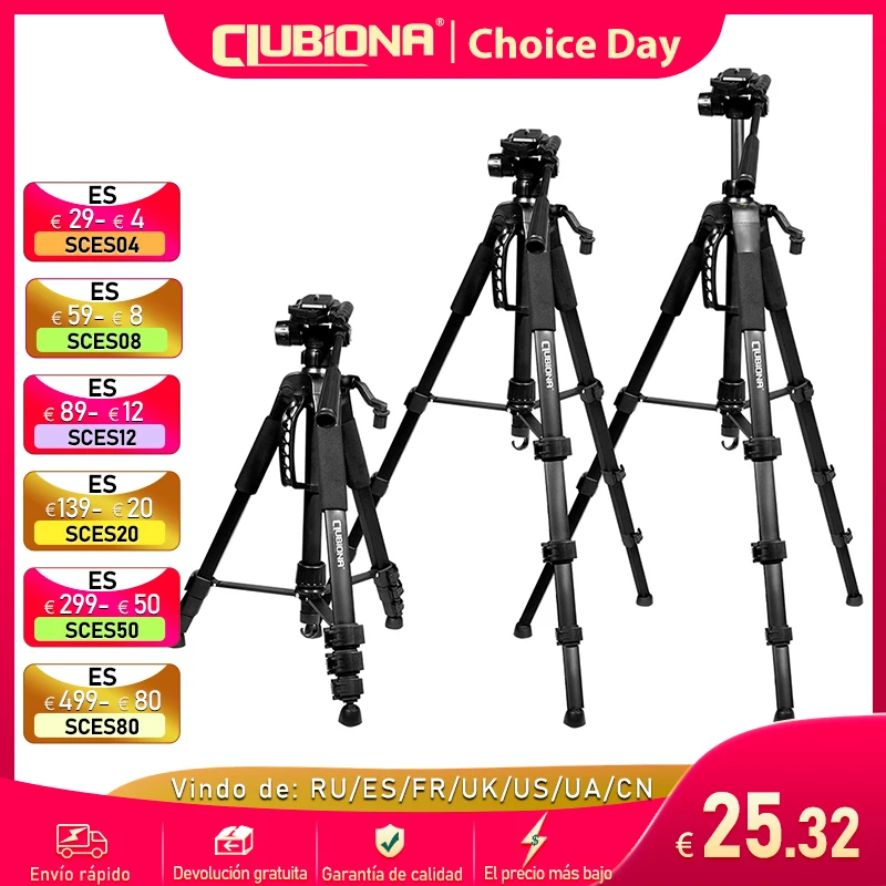 CLUBIONA Universal 1.5m Telescopic Adjustable Aluminum Tripod 5/8,1/4 Threaded Tilt Head Quick Release for Laser Levels Camera