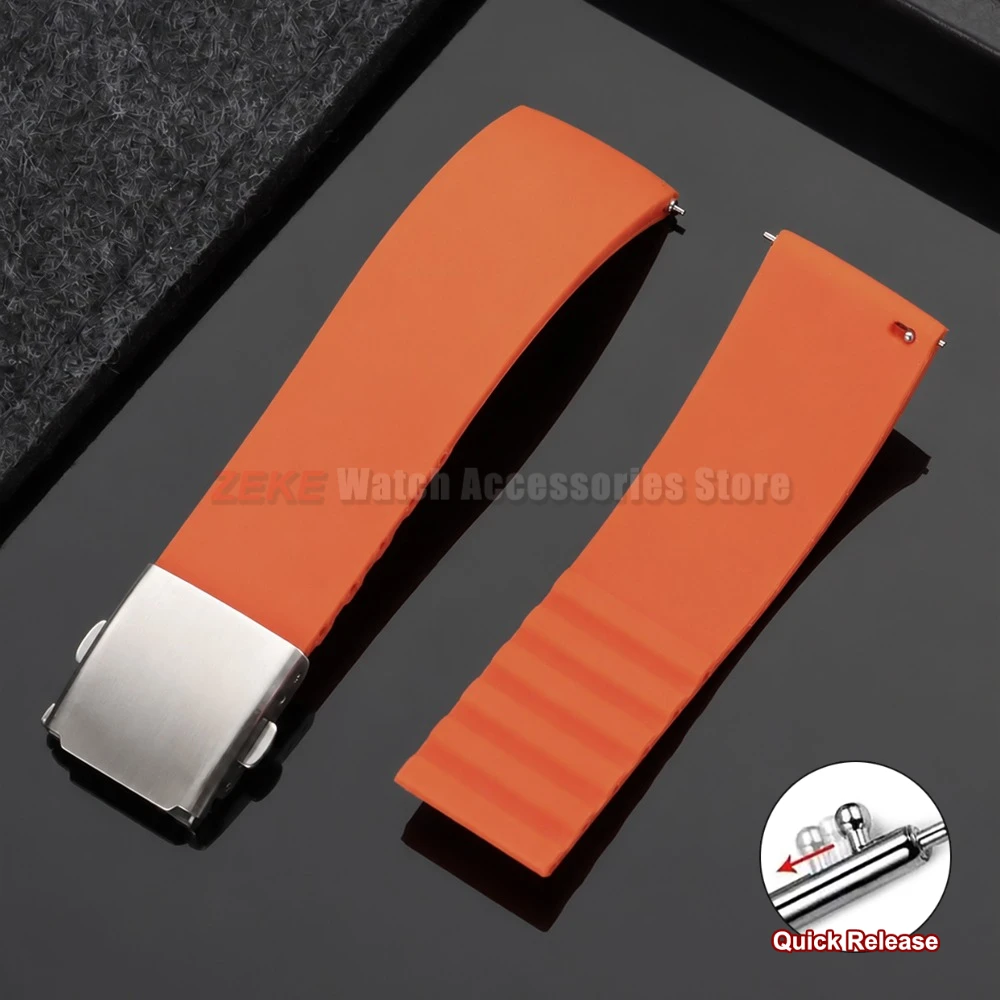 Universal Quick Release Waterproof Sport Silicone Watch Strap - Durable Rubber Wrist Band