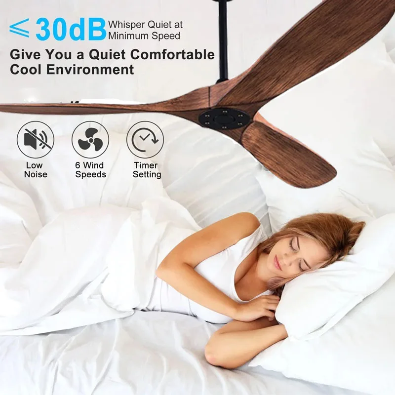 52 60 inch ABS Blades Ceiling Fan Only No Light Remote Control Motor 6 Speeds Ventiladores De Techo 산업용 선풍기