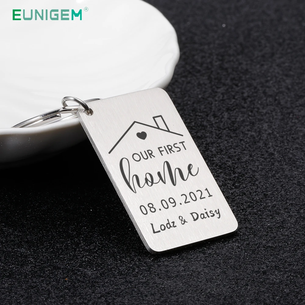 

Our First Home Keychain Personalized Customized Products Couple Keychains Anniversary Valentines Day Gift for Boyfriend Keyring