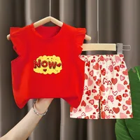 Ensembles de vêtements pour bébés filles, t-shirts hauts + pantalons courts, ensembles de vêtements pour petites filles, ensembles de vêtements d'été imprimés mignons pour nourrissons 3
