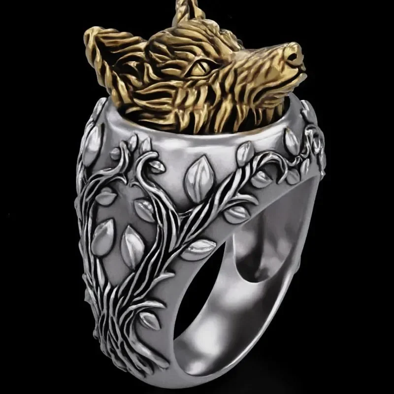 10g 3D Ring With Fox Nature Women Gold Rings  Customized 925 Solid Sterling Silver Rings Many Sizes 6-13