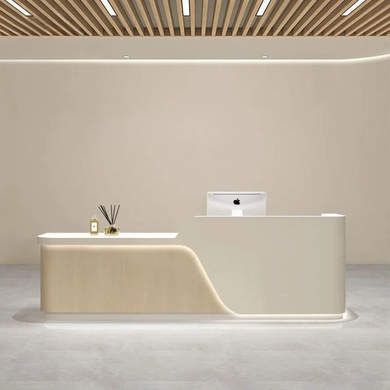 Front Desk Bancone Per Negozio Luxury Reception Lada Sklepowa Coordinate Worktable Empfangstheke Kosmetik Office Rezeption Theke