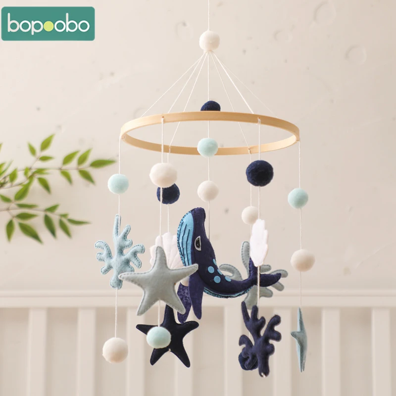 Baby Rattles Toys 0-12 Months Musical Newborn Cute Whale Animal Crib Bed Bell Mobile Toddler Rattles Carousel For Cots Kids Gift 1