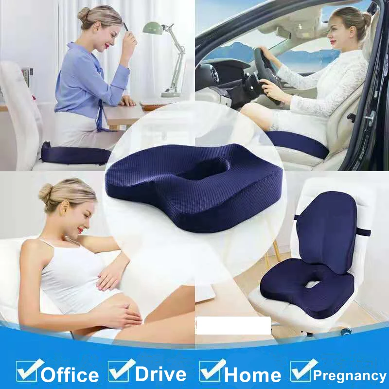 For Tailbone Sciatica back Pain relief Comfort Office Chair Car Seat Cushion  Non-Slip Orthopedic Memory Foam Coccyx Cushion - AliExpress