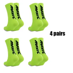 Breathable Unisex Athletic Socks - Set of 4 Pairs for Cycling, Running, and Sports (3)