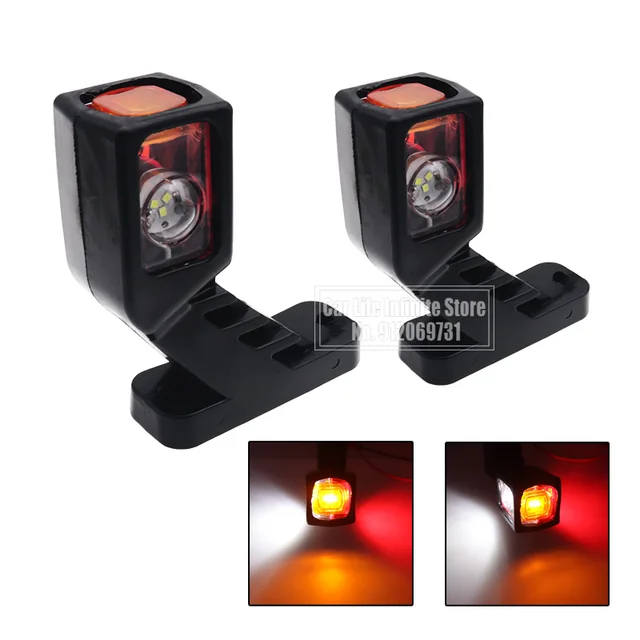 Feux De Gabarit LED Suspendus 12-24V - 2 Pièces, Blanc/rouge/orange, Pour Camion Remorque Caravane