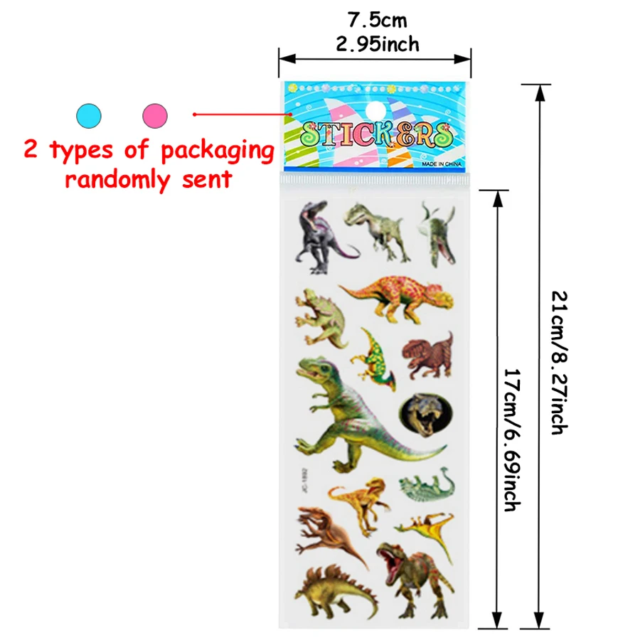 6/12/24pcs 공룡 디자인 버블 스티커 자체 접착식 및 노트북/수하물에 붙이기 쉬운 창의적인 그래피티 및 학생 보상품