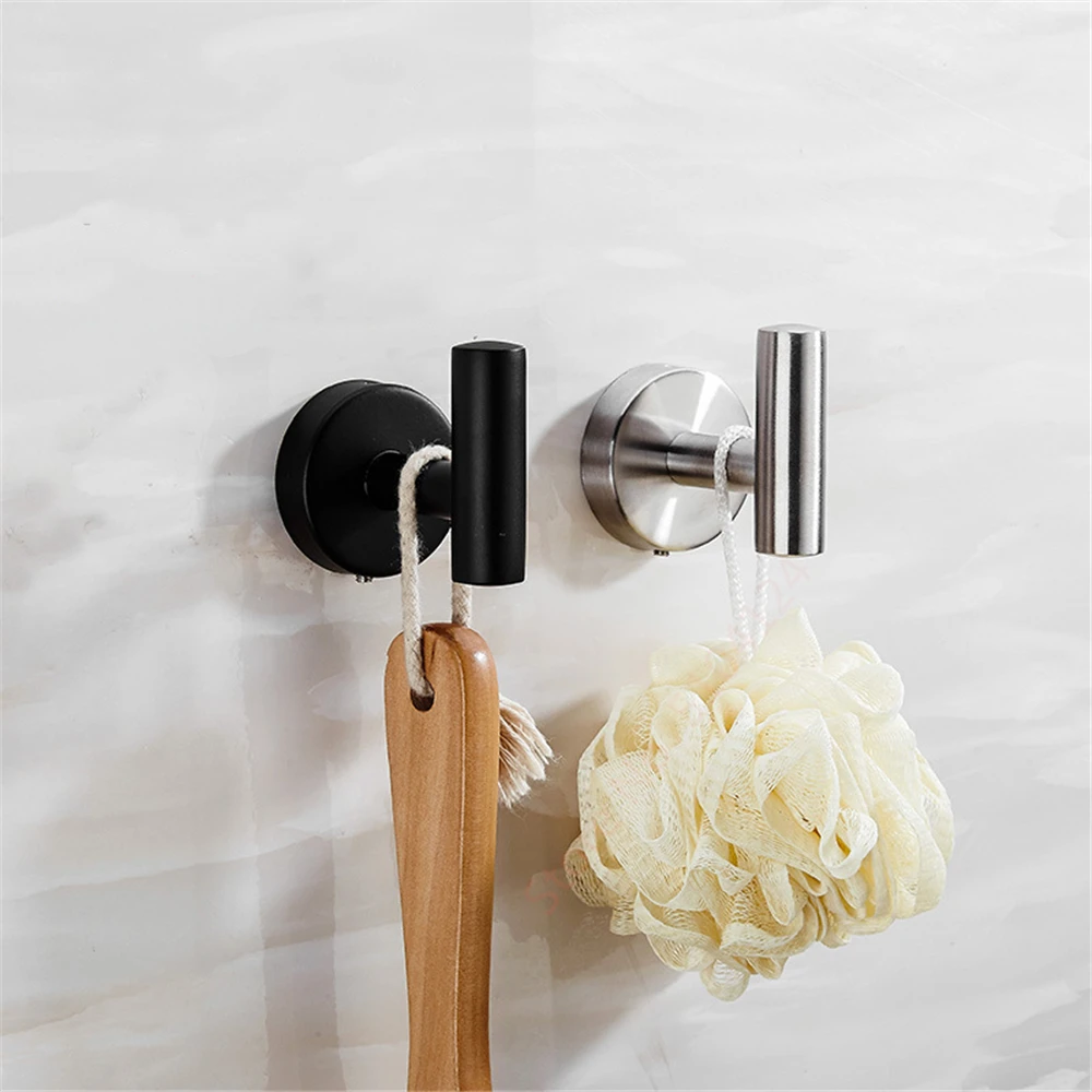 Self-Stick/Screw Fixing Toilet Paper Holder Hook Up Kitchen Silver Black Stand Stainless Steel Tissue Rack Bathroom Accessories