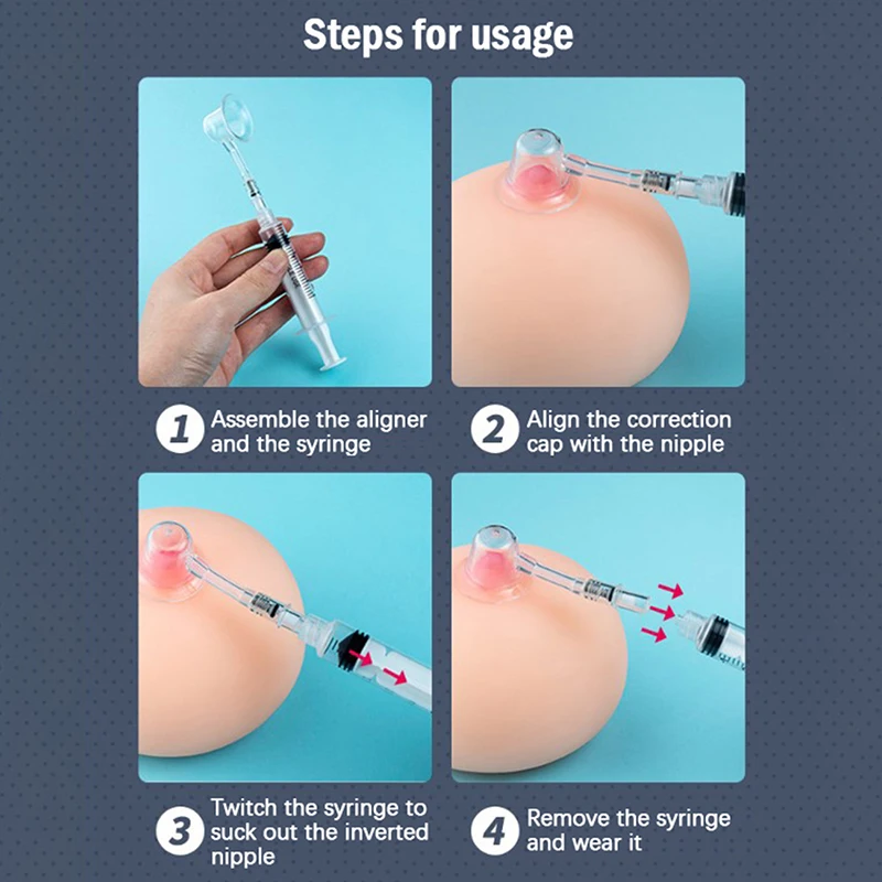 1 Set Nipple Aspirator Puller Shaper Feeding Sucking for Flat Inverted Nipples Treatment Redress Correction Niplette Attractor