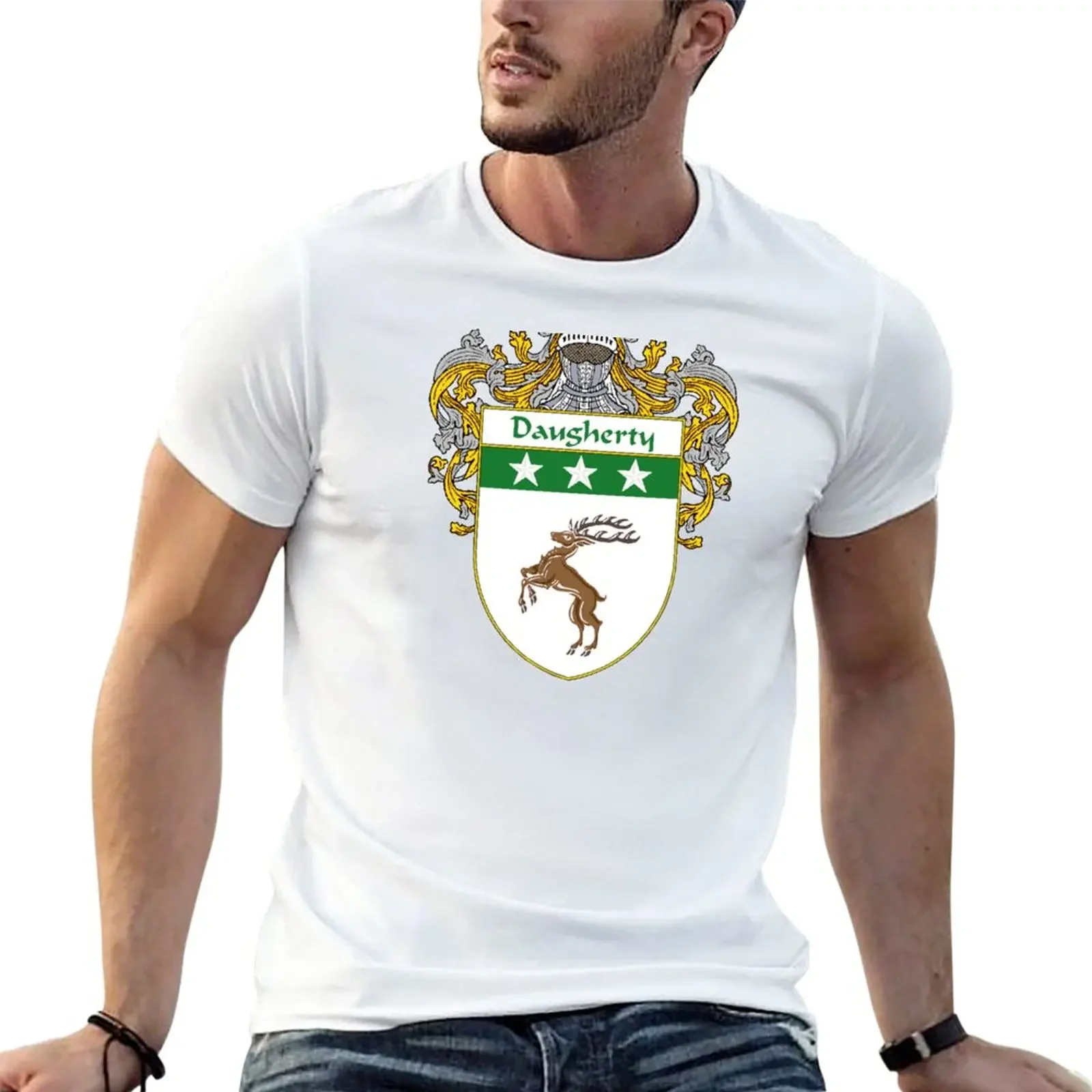 

Daugherty Coat of Arms/Family Crest T-Shirt vintage clothes funnys men clothing