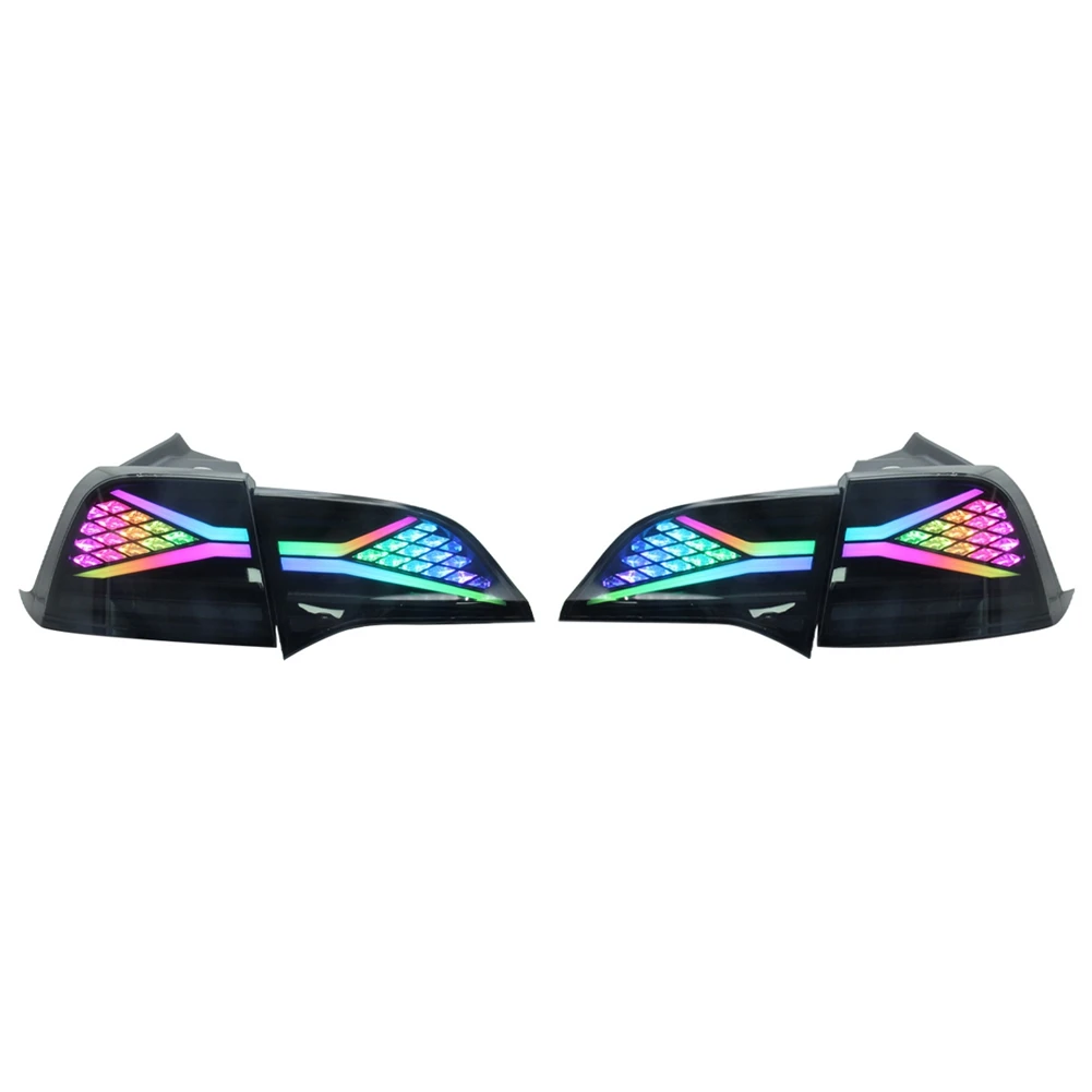 

Auto RGB Colorful LED Tail Light Assembly for Tesla Model 3 Y 18-23 Tail Light