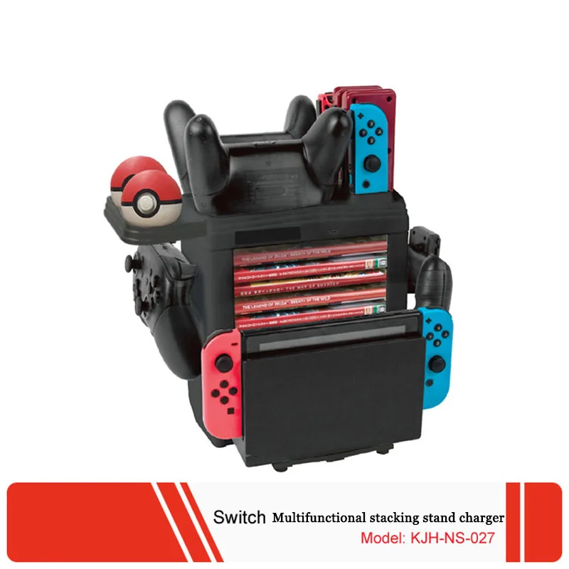 

Multi-function Storage Disc Rack Handle Charging Base Charging Dock Stand Pro Handle Storage Bracket for Switch