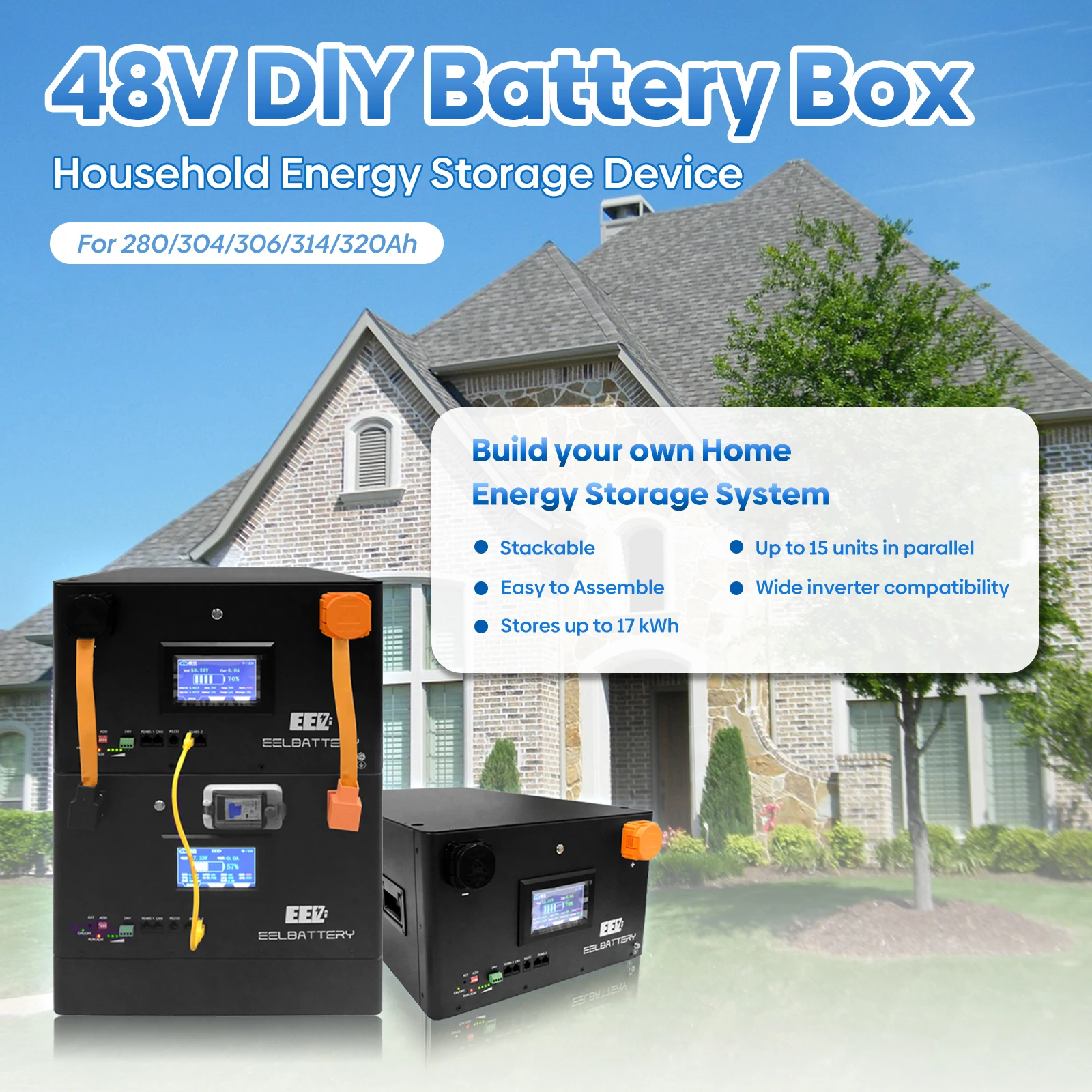 48V LiFePO4 Battery Case DIY V4 V5 Box Server Rack 280Ah 320Ah ...
