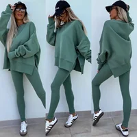 Survêtement décontracté pour femme, sweat à capuche PVD, pantalon de survêtement à jambe large, olympiques de sport, vêtements de fitness en plein air, automne, hiver, ensemble de 2 pièces 4