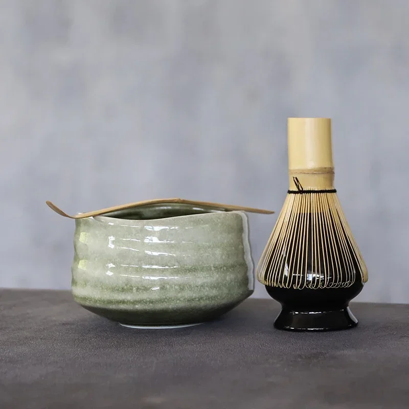 

4pcs/set traditional matcha giftset bamboo matcha scoop ceremic matcha bowl whisk holders japanese tea sets