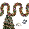 5M/16FT Christmas Tinsel Garland with LED Lights Christmas Tree Decoration Garland Christmas Tree Ornaments with Led Lights 1