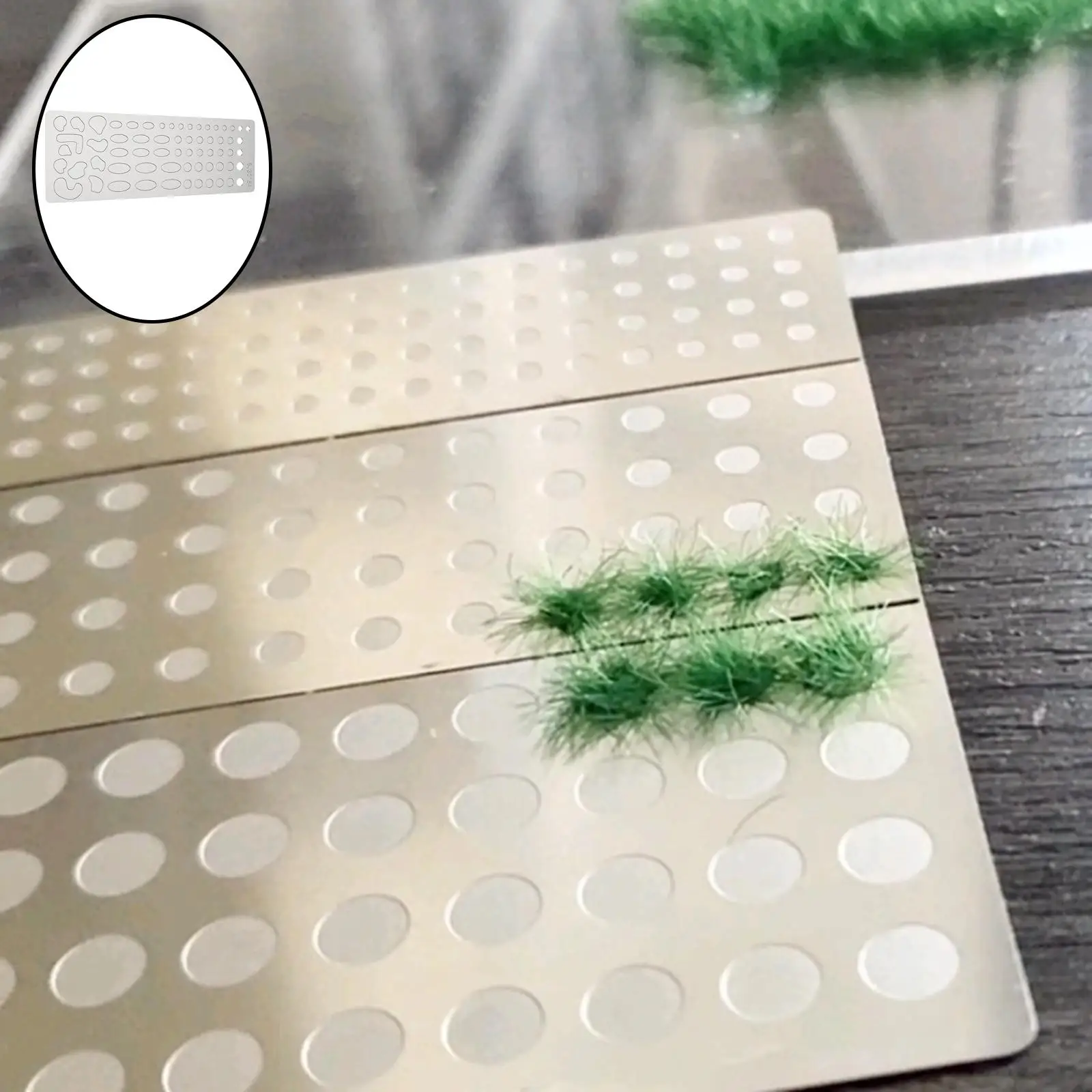 DIY Planting Grass Plate Accessories Table Miniature Scale Static Railroad