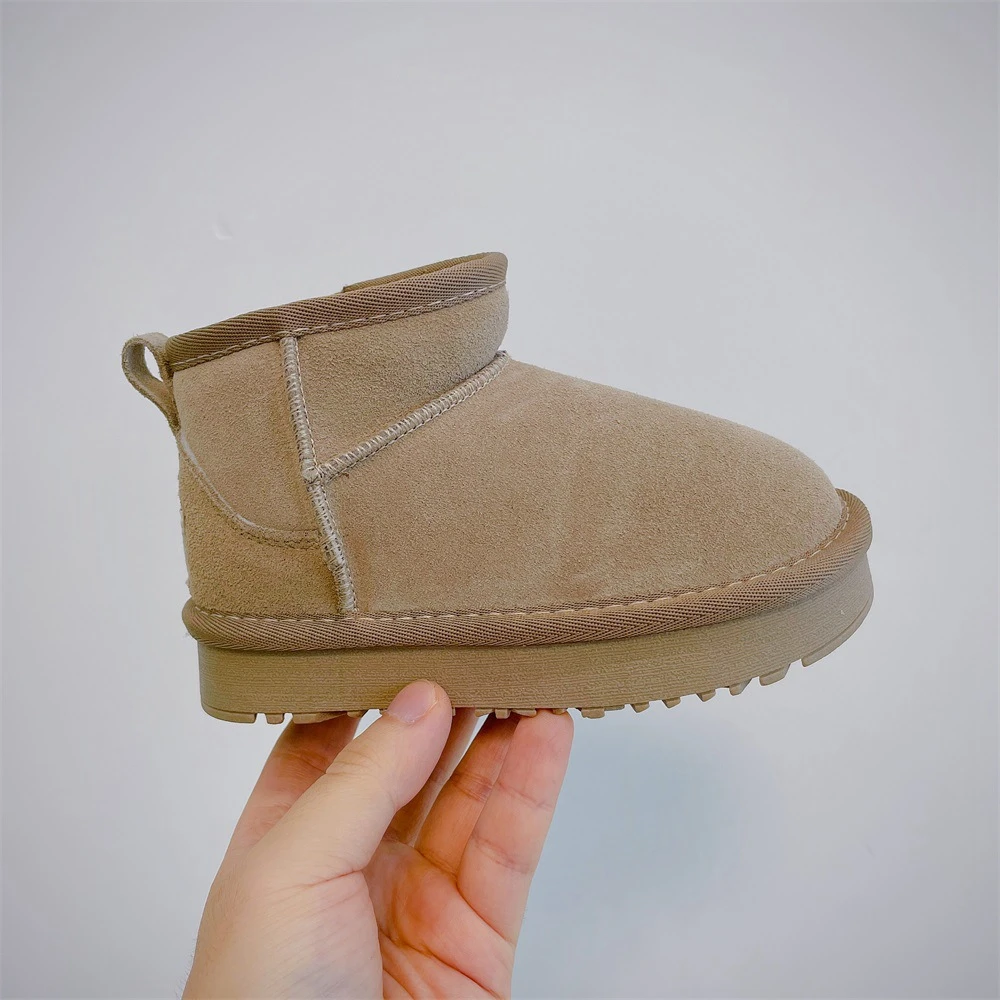 Winter children's outdoor snow boots boys girls mini sheepskin plush warm boots children's large cotton warm cotton baby boots winter snow boots