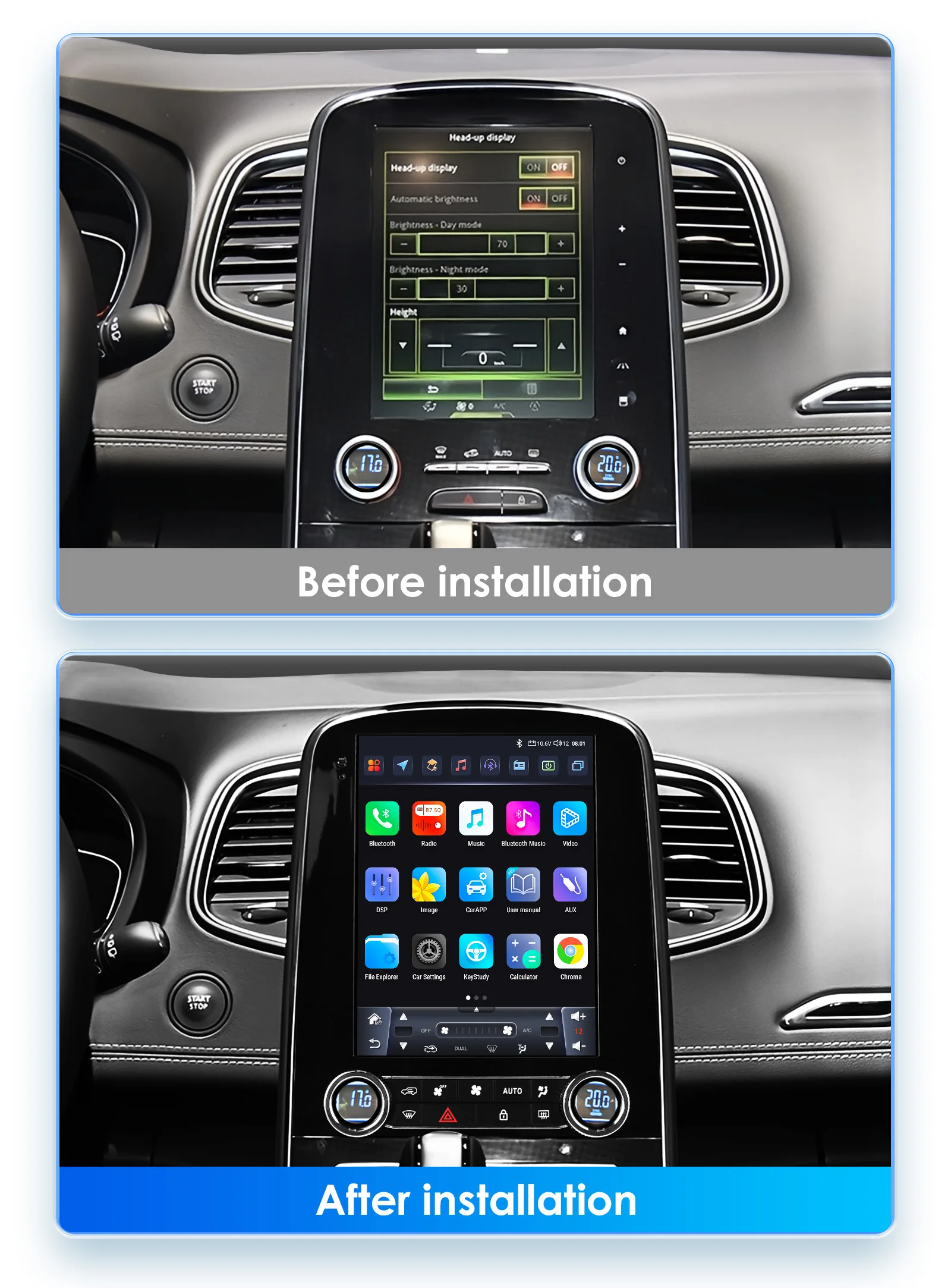 Hizpo 9,7 Zoll Auto-Bildschirm-Navigation für Renault Scenic 2013 - 2024 Multimedia-Videoplayer GPS Carplay Android Auto 360-Grad-Kamera – Detail 7