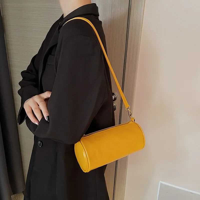 하이 퀄리티 원통형 가방, 다목적 숄더백, 대용량 크로스바디 백, PU 미니멀리스트 여성 가방 Best5 하이 퀄리티 원통형 가방, 다목적 숄더백, 대용량 크로스바디 백, PU 미니멀리스트 여성 가방 Best5