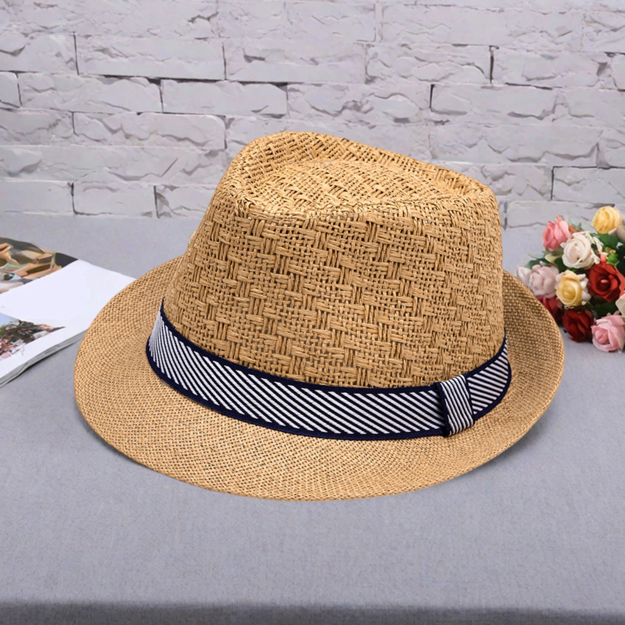 Women Beach Hat Extra Large Brim Sun Protection Straw Hat Summer Floppy Hat Jazz Hats for Outdoor Activities