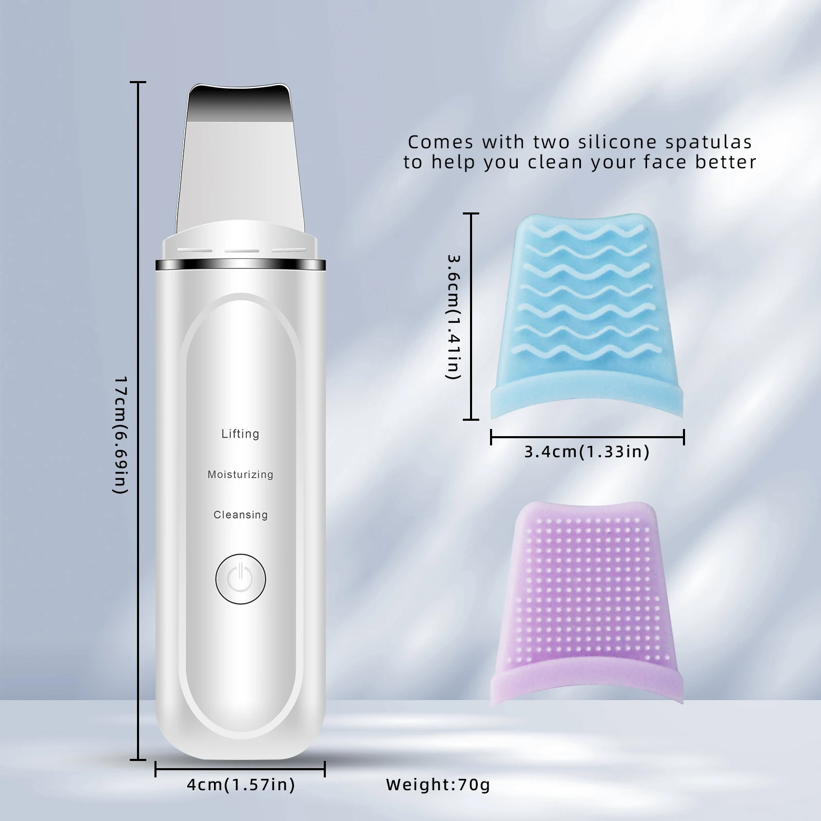 Ultrasonic Skin Scrubber Facial Pore Cleanser Dead Skin Blackheads Cleansing Spatula Face Lifter Home Care Tools Veya