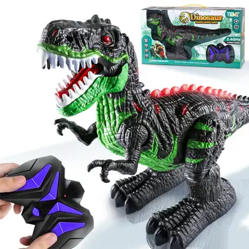 RC Dinosaur 360° Rotating Toy for Kid Age 3 4 5 6, Electric Stunt Walking T-rex Toy with Light&Sound,Rechargeable Battery 1