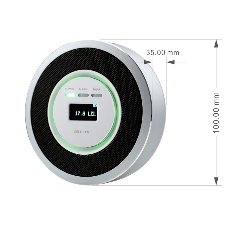 Brandalarm Detector 85db Gevoelige Lpg Methaan Aardgas Lek Digitale Display Batterij Aangedreven Voor Beveiliging Van Het Huis