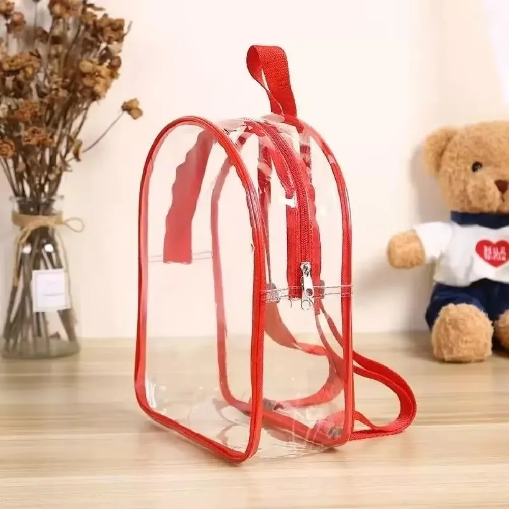 PVC Children Backpack Double Shoulder Design Snack Storage Storage Gift Bag Zipper Closure Toy Storage Transparent Backpack 1