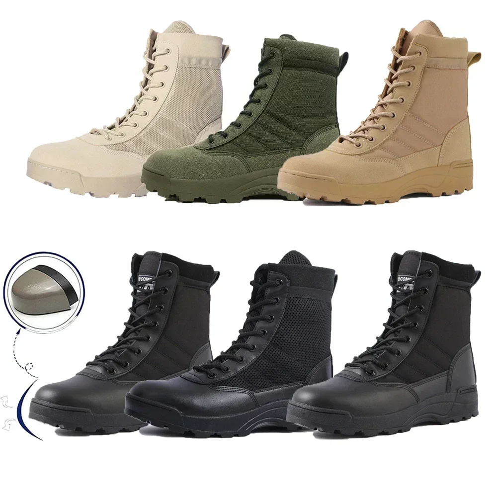Men Boots Safety Shoes Military Outdoor Work Boots Steel Toe Shoes Winter Puncture-Proof Work Boots For Men 2