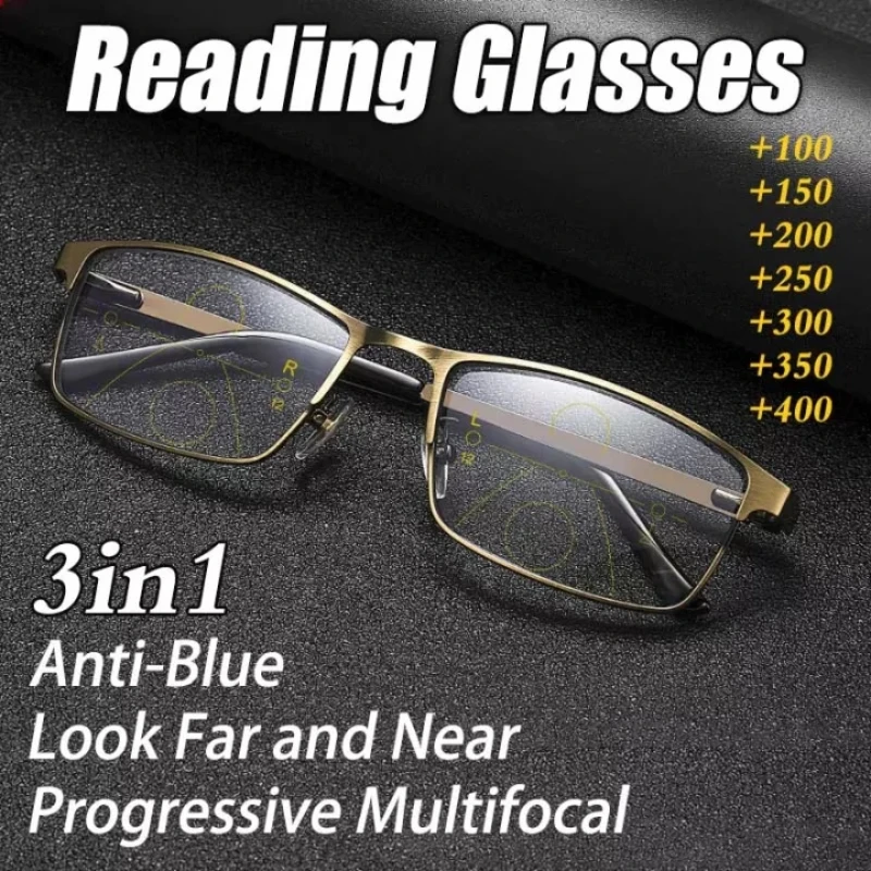 Progressive Multi focus Reading Glasses for Men Women 2022 Anti blue