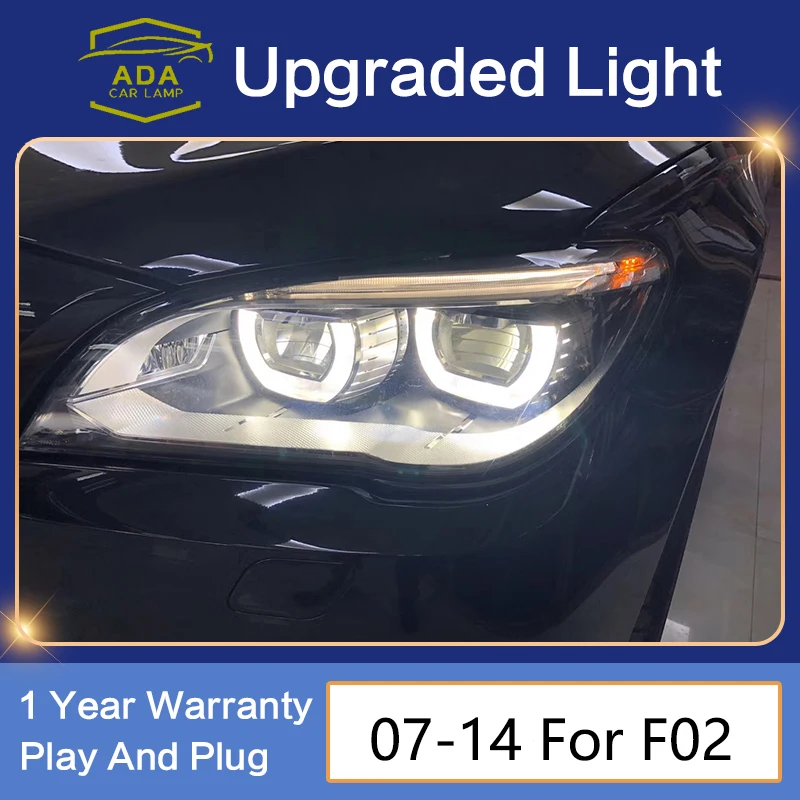 

For BMW 7 series F02 73 07 40 75 07 60 LED Strip Angel Eyes Head Light 2012-2015year LED DRL Front Lamp