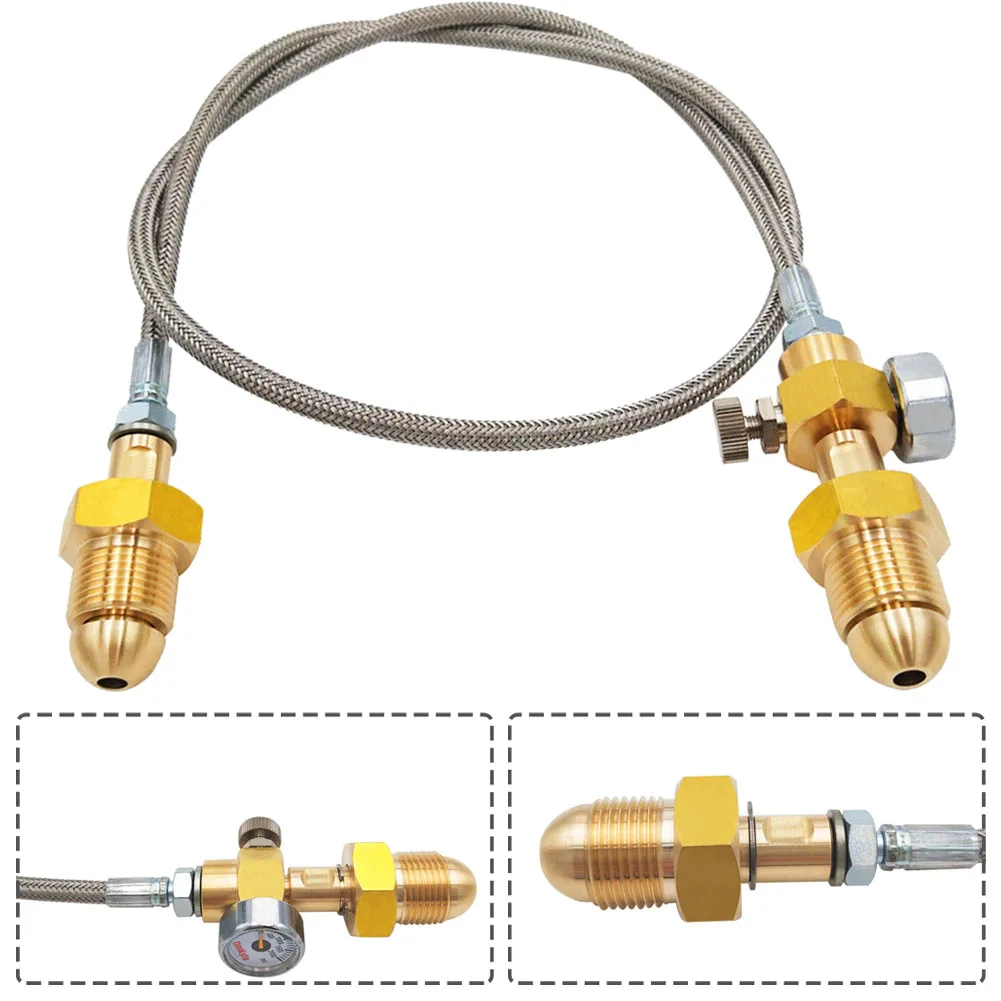 

G 5/8" Connecting Hose For BS 341 Size 3 (UK) Argon Cylinders Refill Station Transfer Adaptor Hose Stainless Steel Braided Hose