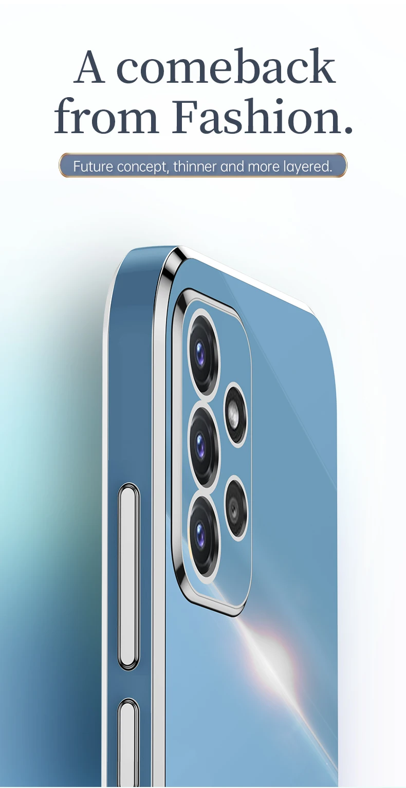 Coque de téléphone Samsung Galaxy A22 A12 A22S A32 A52 A72 A51 A71 M12 M22 A, étui souple scintillant carré de luxe plaqué Laser 3D_voghion.com