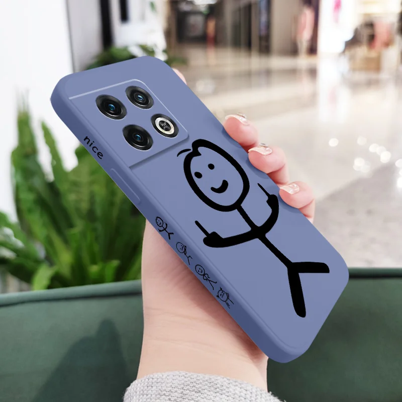 Chic Cartoon Line Art Liquid Silicone Phone Case