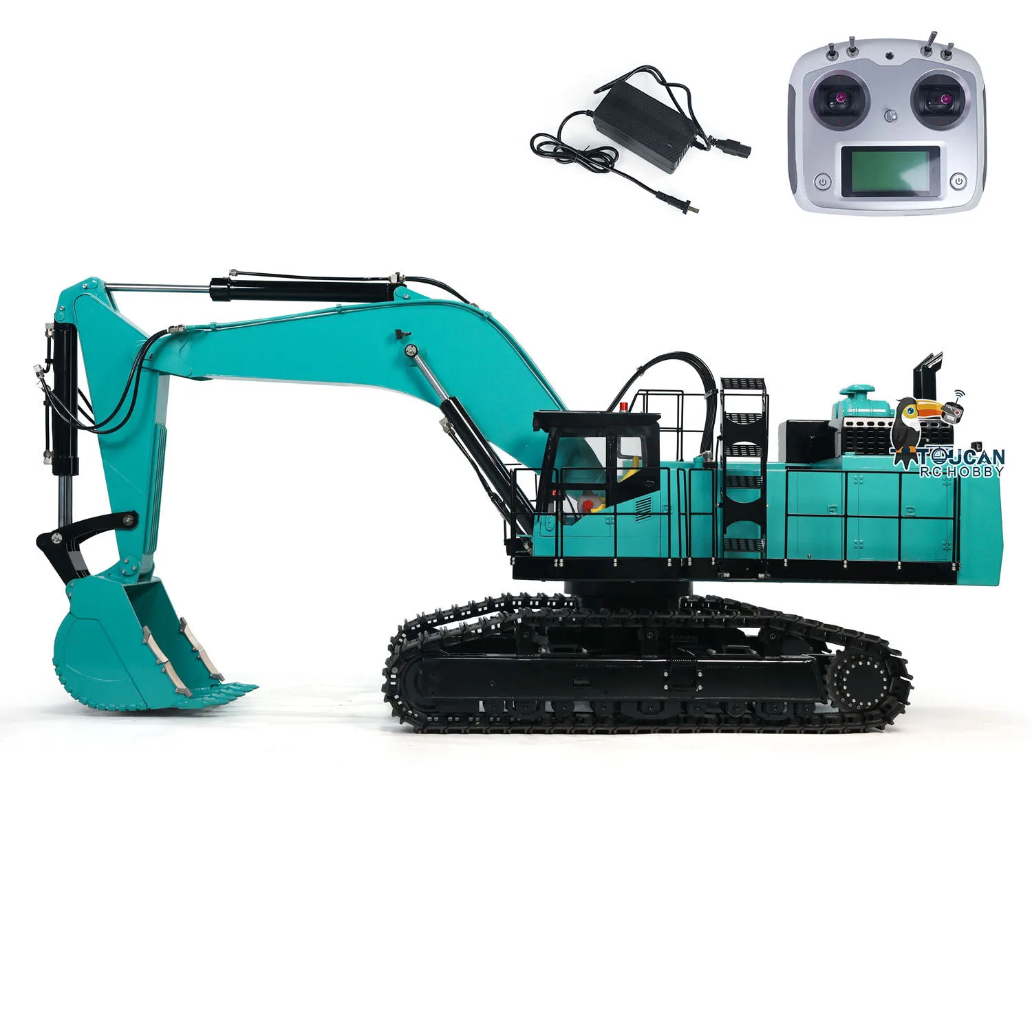 PC1250 RC Metal Hydraulic Heavy Excavator 1/8 Scale Huge Construction Vehicle Remote Control Digger Painted Lights RC Toys Model 3