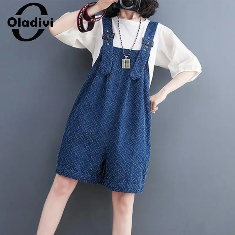 

Oladivi Large Size Women Denim Overalls 2023 Summer Casual Loose Jeans Playsuits Vintage Ladies Jumpsuit Oversized Clothing 8911