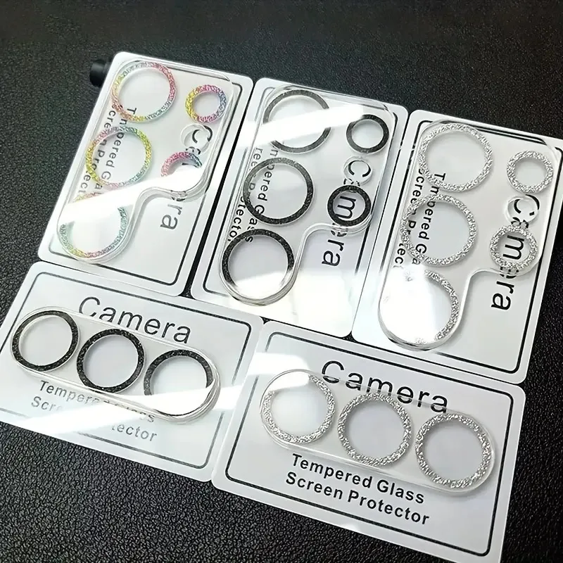 Custodia protettiva per obiettivo della fotocamera con diamanti e glitter Bling per Samsung Galaxy S25 S22 S24 Ultra S23 Plus S24Ultra S24Plus in vetro a copertura totale_voghion.com