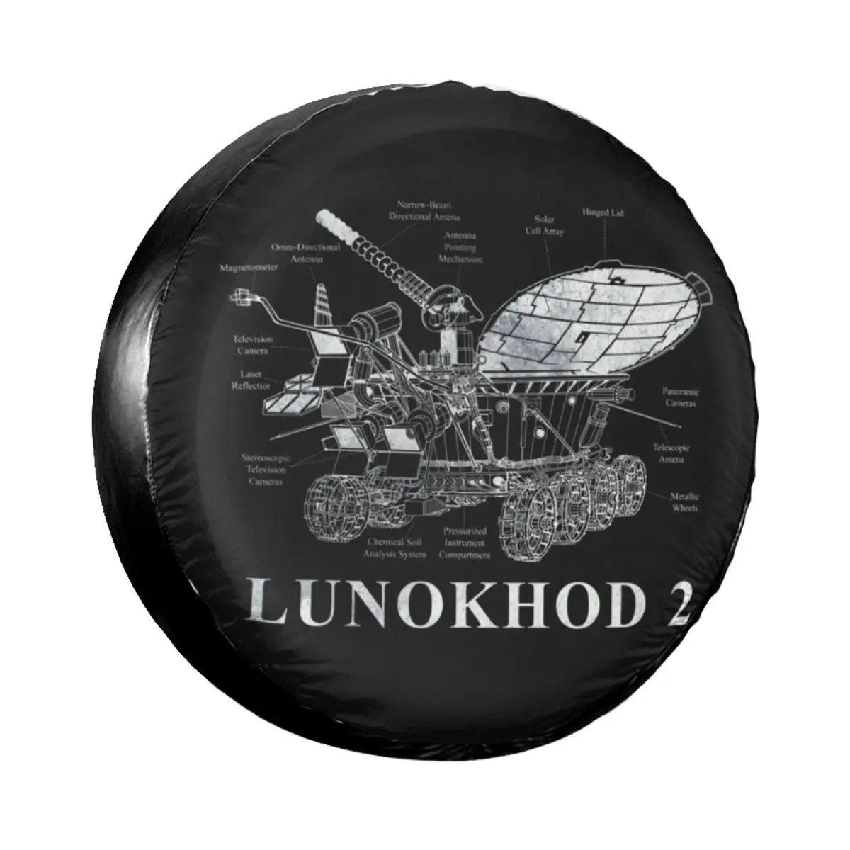 

USSR CCCP Lunokhod 2 Spare Tire Cover Bag Pouch for Suzuki Mitsubish Soviet Union Moon Explore Car Wheel Covers 14" 15" 16" 17"