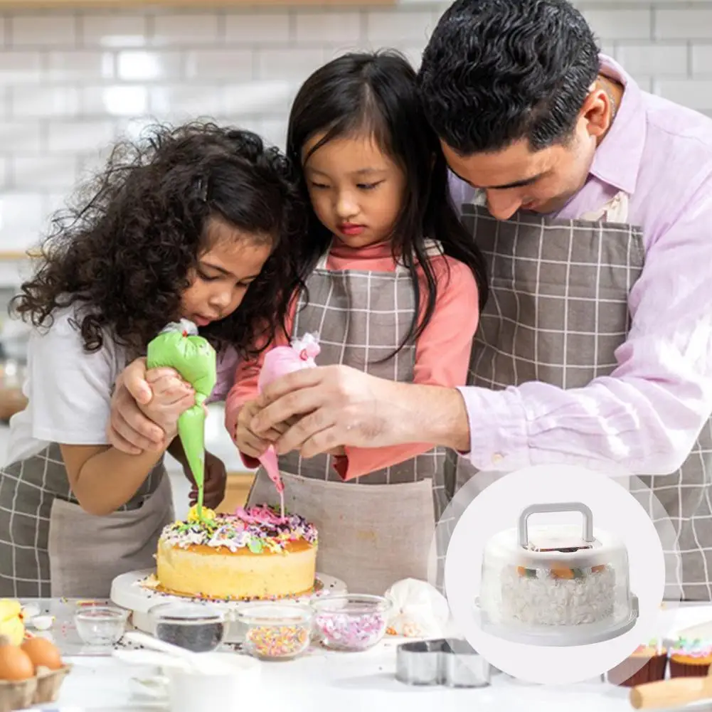 Cake Box Plastic Cake Carrier With Secure Locking Buckles Food Packaging Box For Pies Cookies Two Sided Cupcake Party Gift Tool