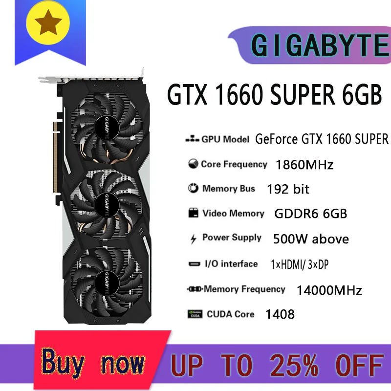 GIGABYTE Raphic Card GTX 1650 1660 1660TI 1660S SUPER 4GB 6GB Video Cards GPU GDDR5 GDDR6Desktop CPU Motherboard best graphics card for pc