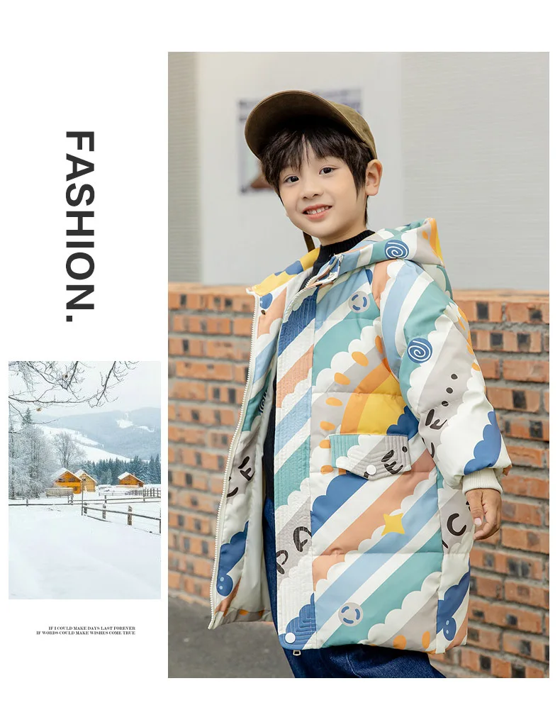 OLEKID 2025 Winter Dicke Warme Kinder Mädchen Unten Jacke Hahnentritt Lange Baby Mädchen Jacke 1-7 Jahre Kinder Kleinkind mädchen Oberbekleidung – Detail 13