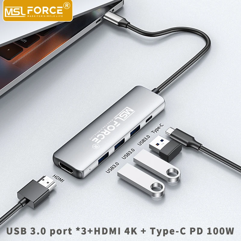Docking Station Di Tipo C Per Hub Adattatore Usb 3.0 4K Hdmi Porta Multi Usb Per Thunderbolt Dock Surface Pro Macbook Dell Lenovo Laptop