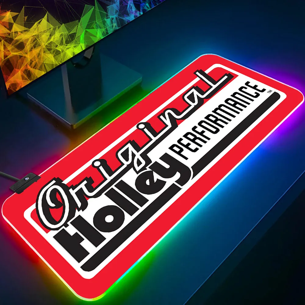 

Игровой коврик для клавиатуры и мыши Holleys RGB ПК, коврик для мыши, светящиеся коврики для мыши, резиновый игровой компьютерный коврик