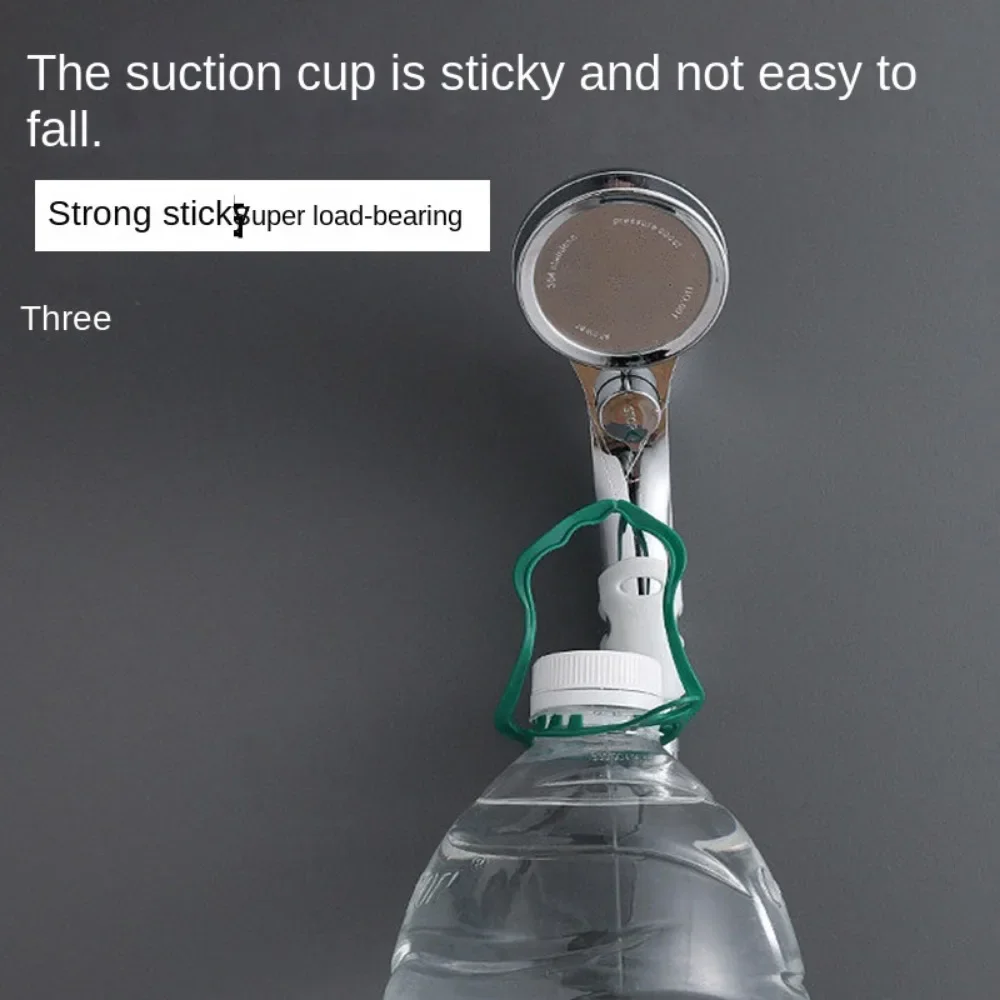 Bathroom Non Perforated Silicone Showerhead Suction Cup Fixed Base Bracket Lotus Canopy Showerhead