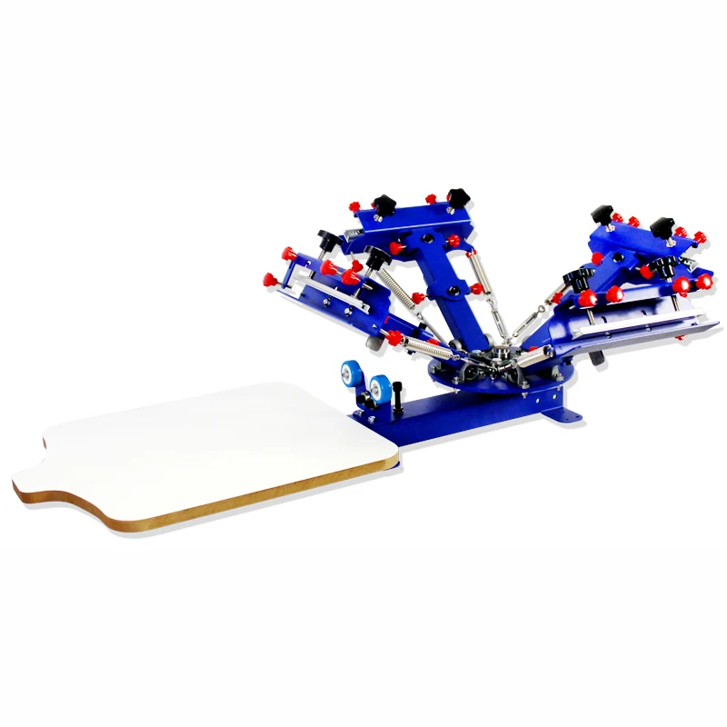 4 Color 1 Station Screen Printer Silk Screen Printing Machine for T-Shirt Press Printer Equipment DIY Kit